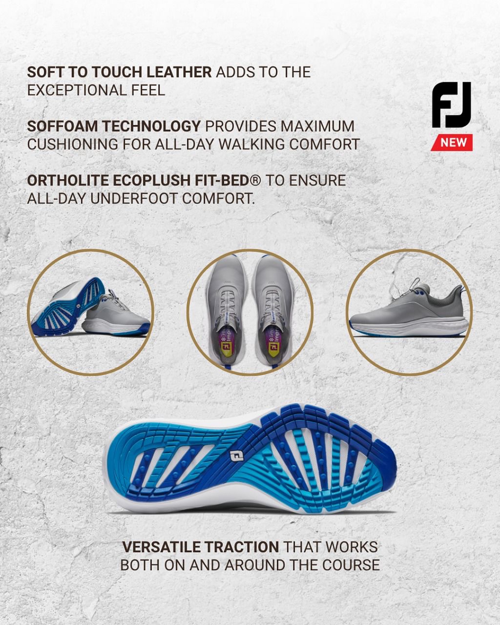 Berjalan di fairway layaknya berjalan di awan.FOOTJOY QUANTUM memiliki foam terlembut dan kulit (1)